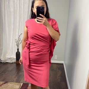 LaFayette 148 Sheath Ruched Waist Midi Dress Petite Size 6